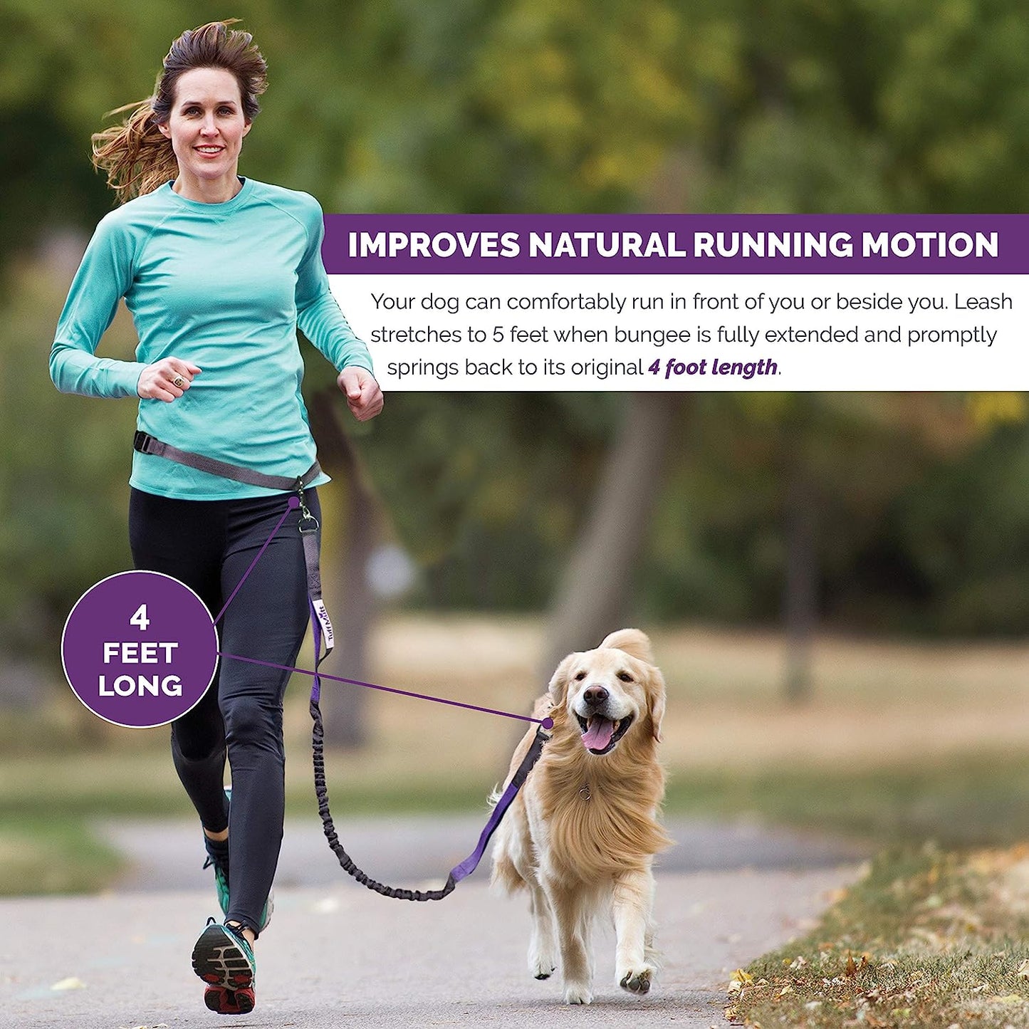 Hands-Free Waist Leash for Dog with Adjustable Belt