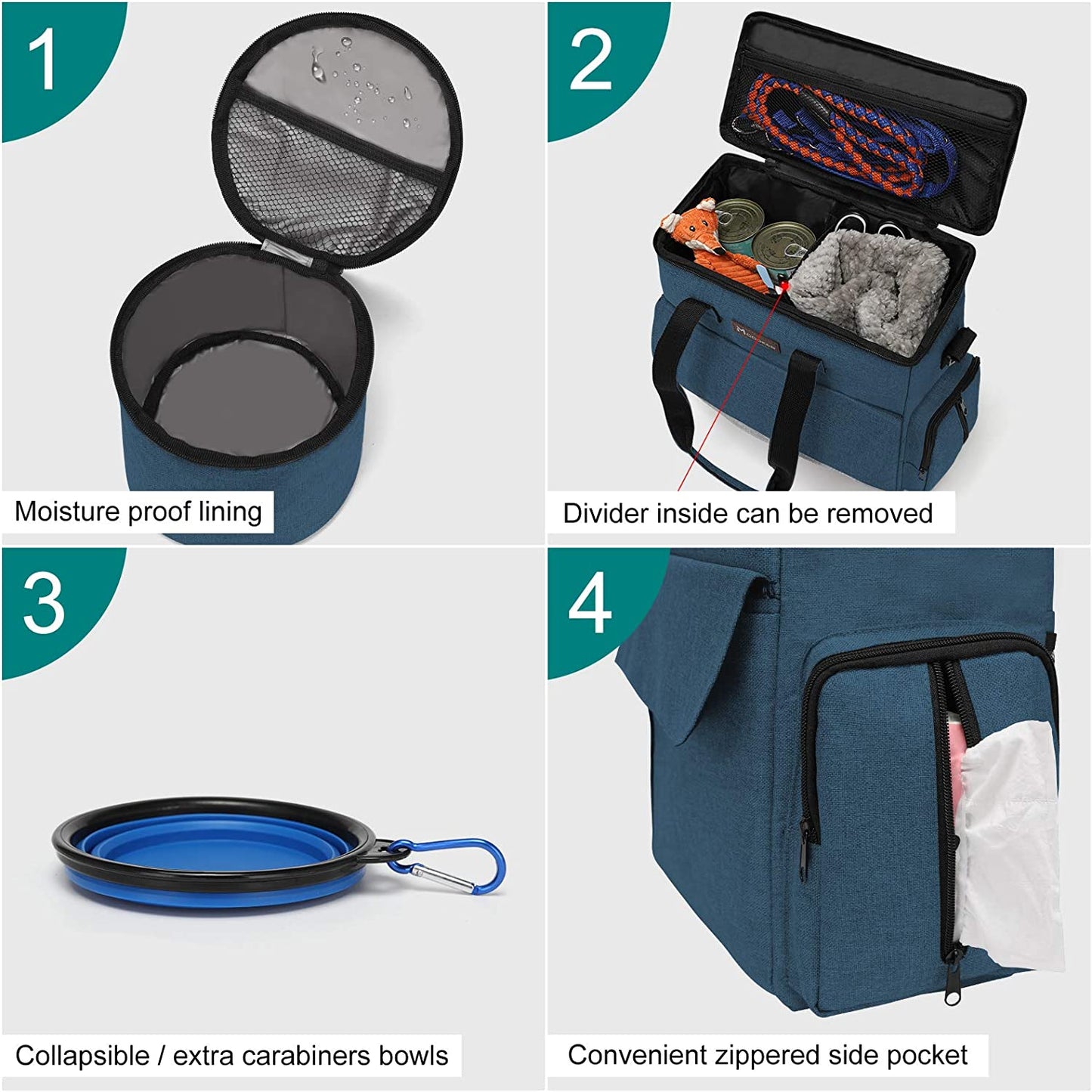Dog Travel Bag (Blue)