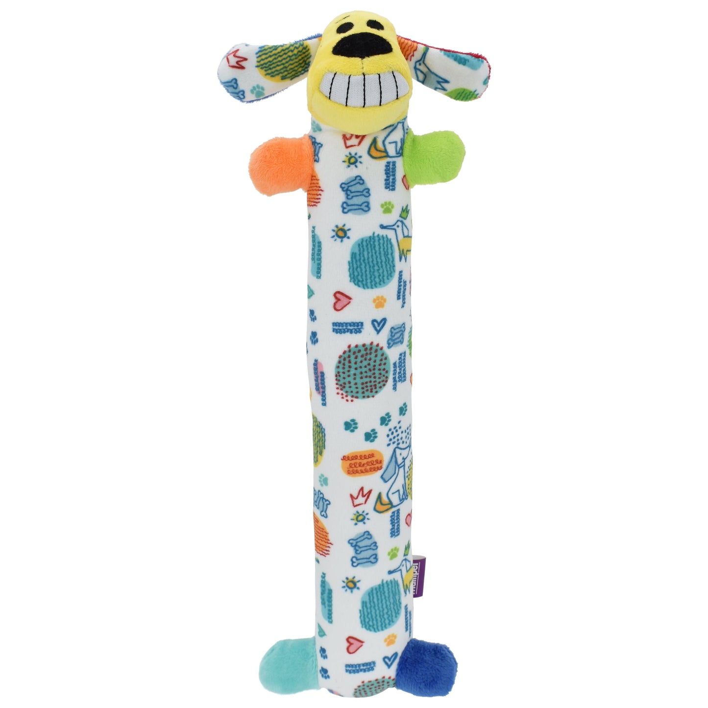 Loofa Smiling Dog Toy with Squeaker