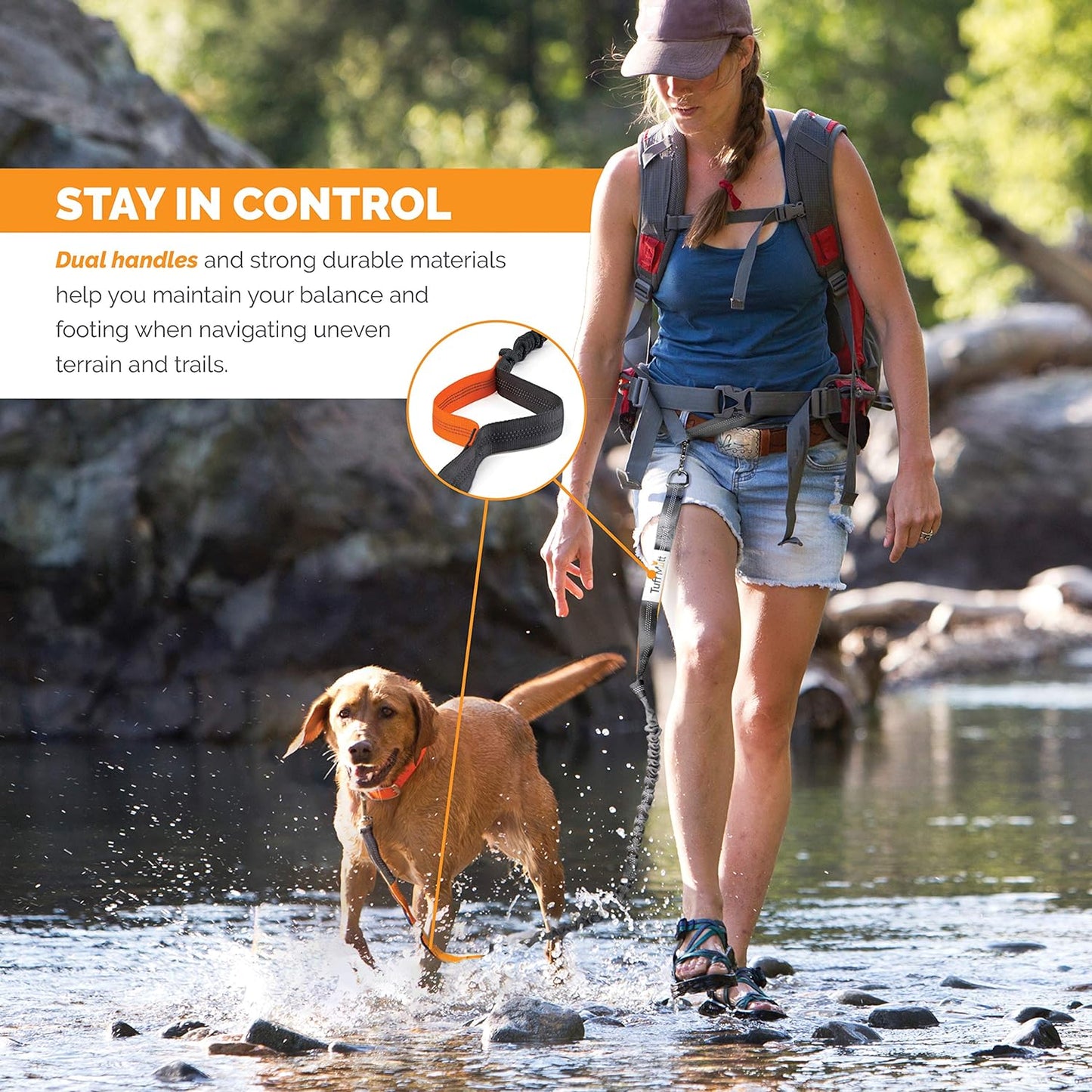 Hands-Free Waist Leash for Dog with Adjustable Belt