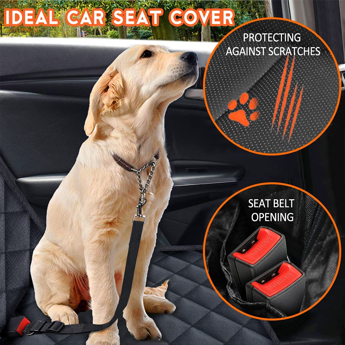 Dog Car Seat Protector Waterproof, Non-Slip