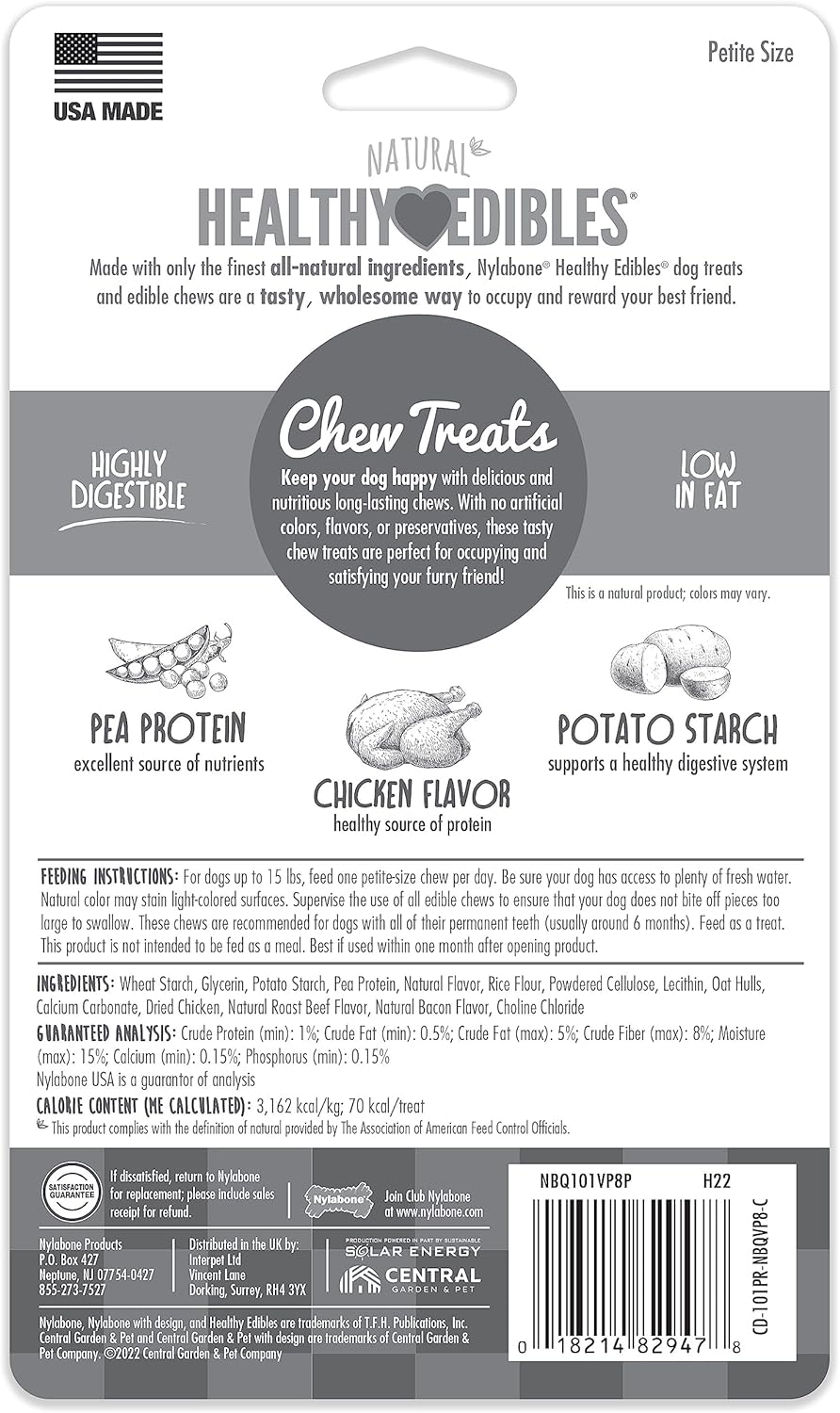 Healthy Edibles Natural Dog Chews Chicken Flavor (8 Count)