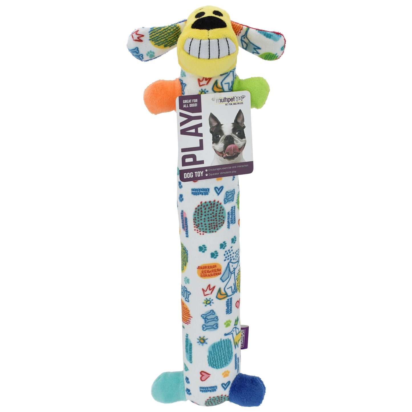 Loofa Smiling Dog Toy with Squeaker