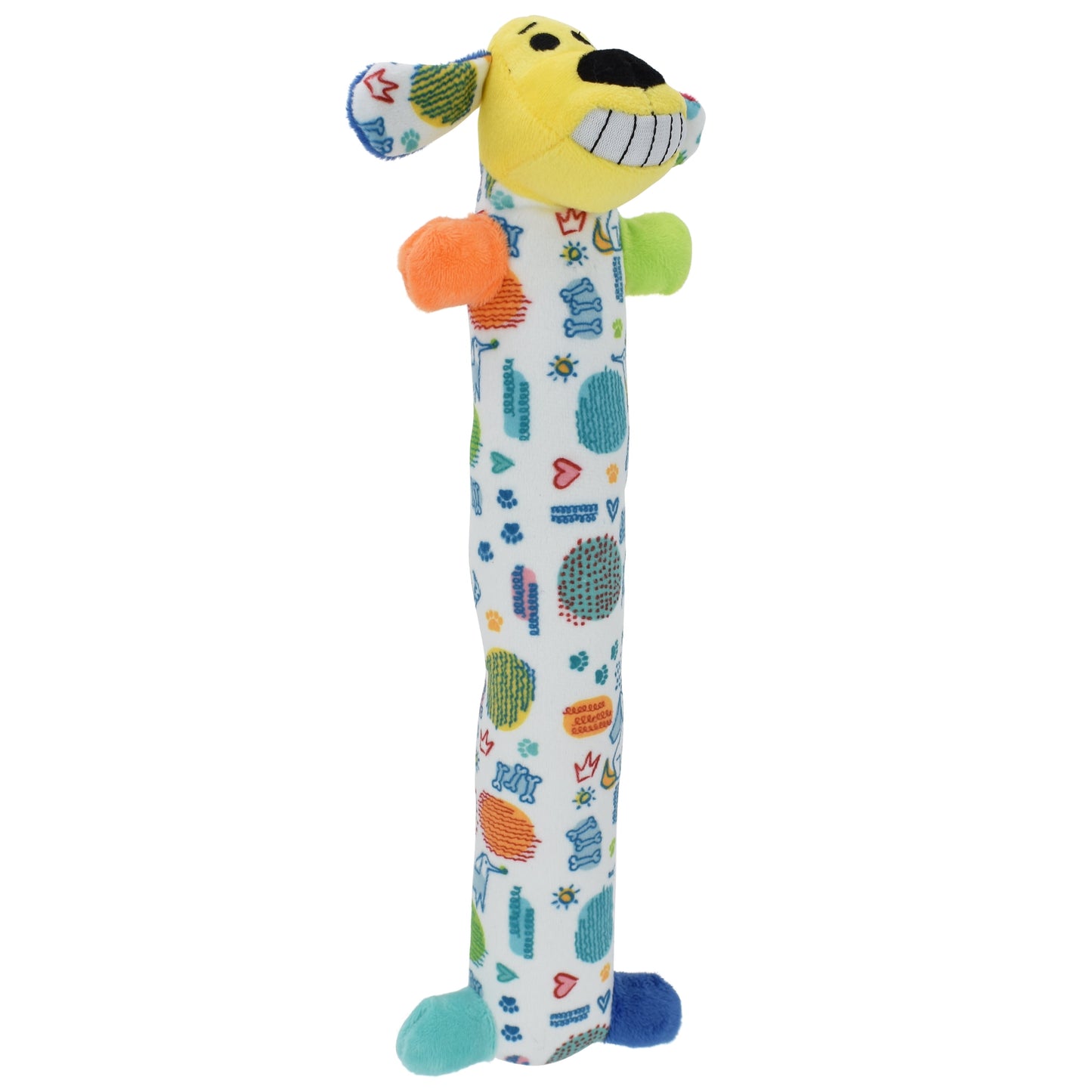 Loofa Smiling Dog Toy with Squeaker