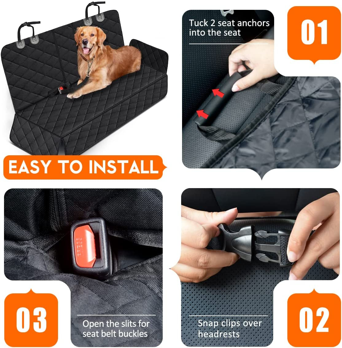 Dog Car Seat Protector Waterproof, Non-Slip