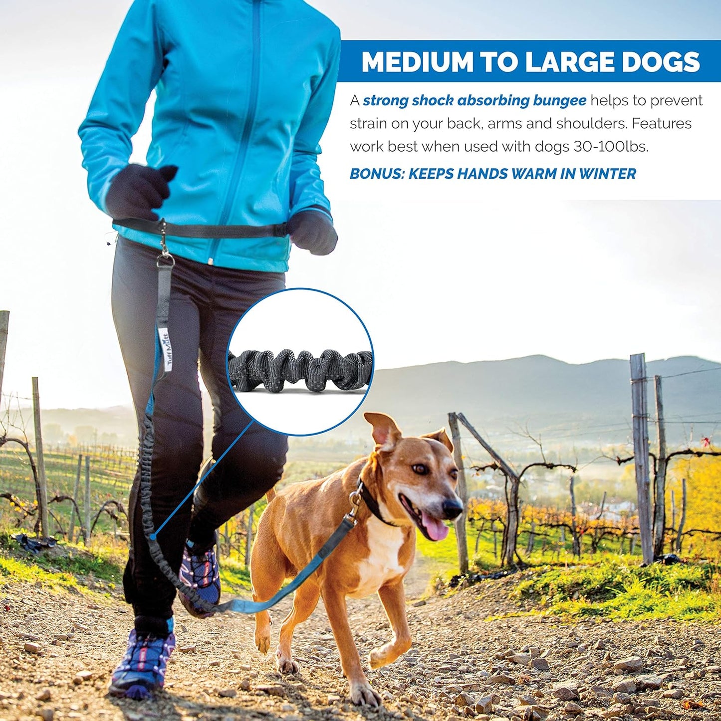 Hands-Free Waist Leash for Dog with Adjustable Belt