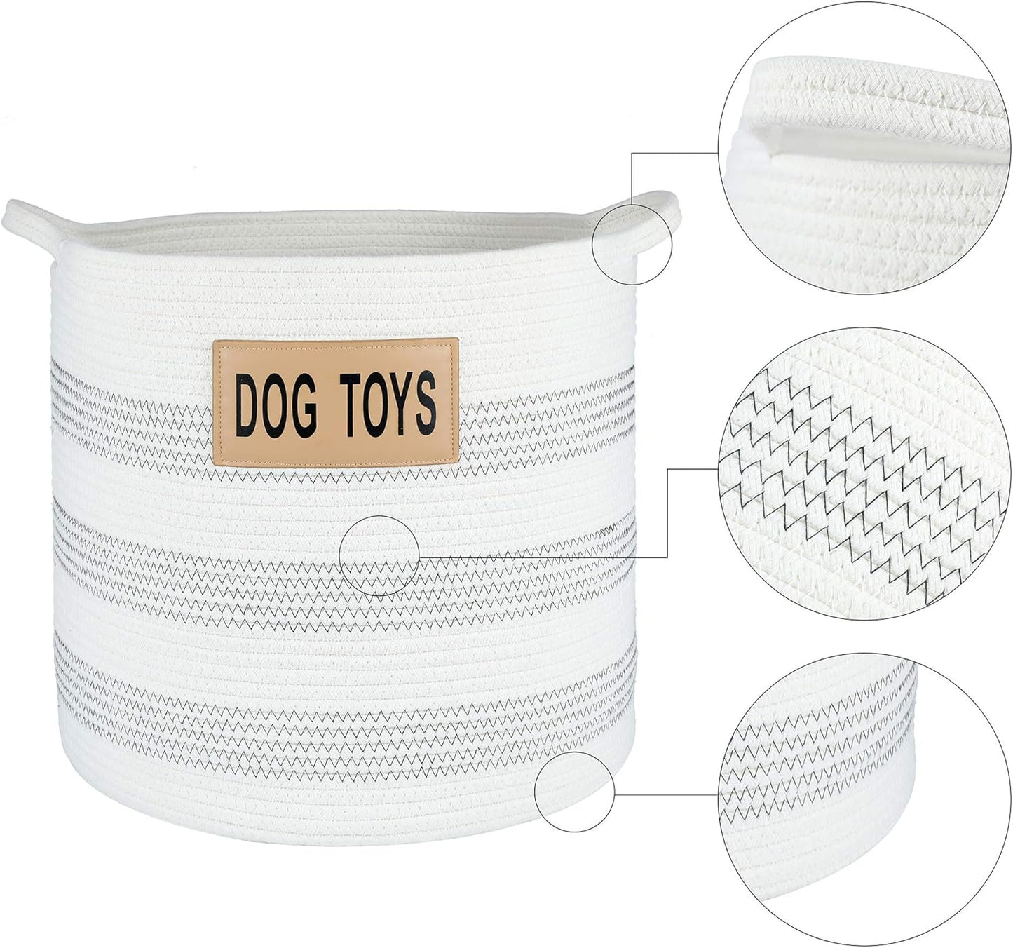 Dog Toy Organizing Cotton Basket (Large)