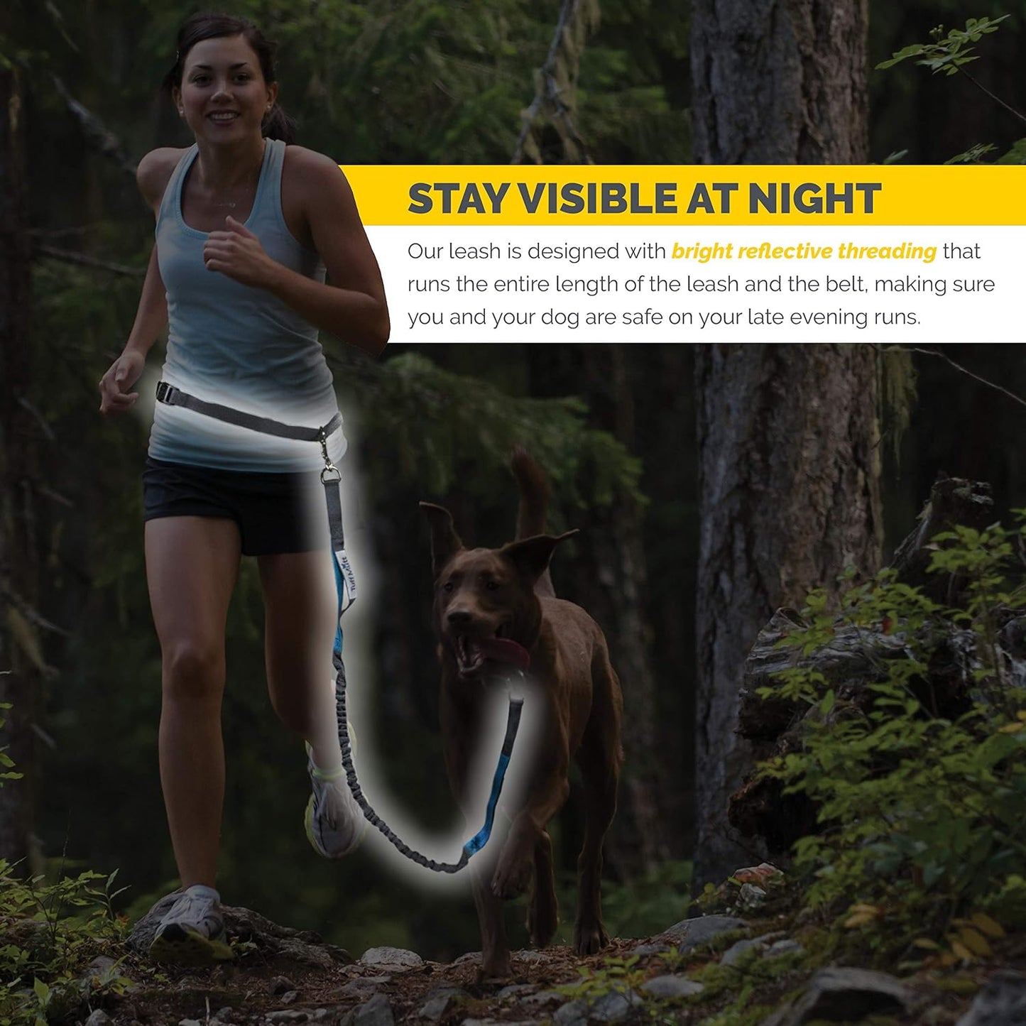 Hands-Free Waist Leash for Dog with Adjustable Belt
