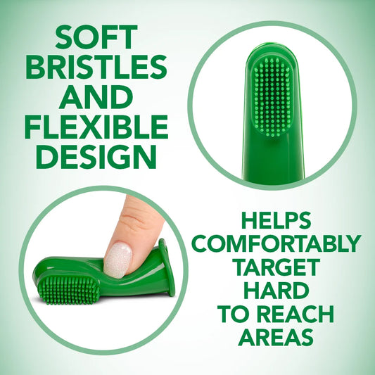 Dog Toothbrush - 10 Green Soft Finger Brushes per Pack